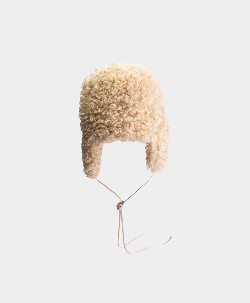 DP - Travertine Beige Faux Fur Chapka - Packshot - rear