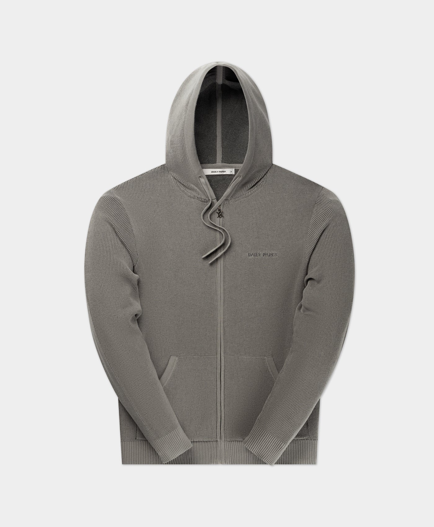 DP - Formal Grey Flat Knit Zip Hoodie - Packshot - front 