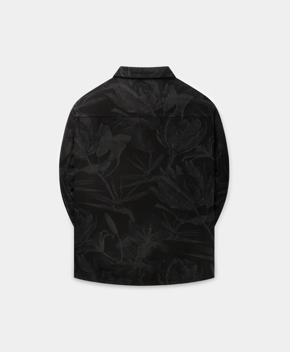 DP - Black Floral Laser Denim Shirt - Packshot - rear