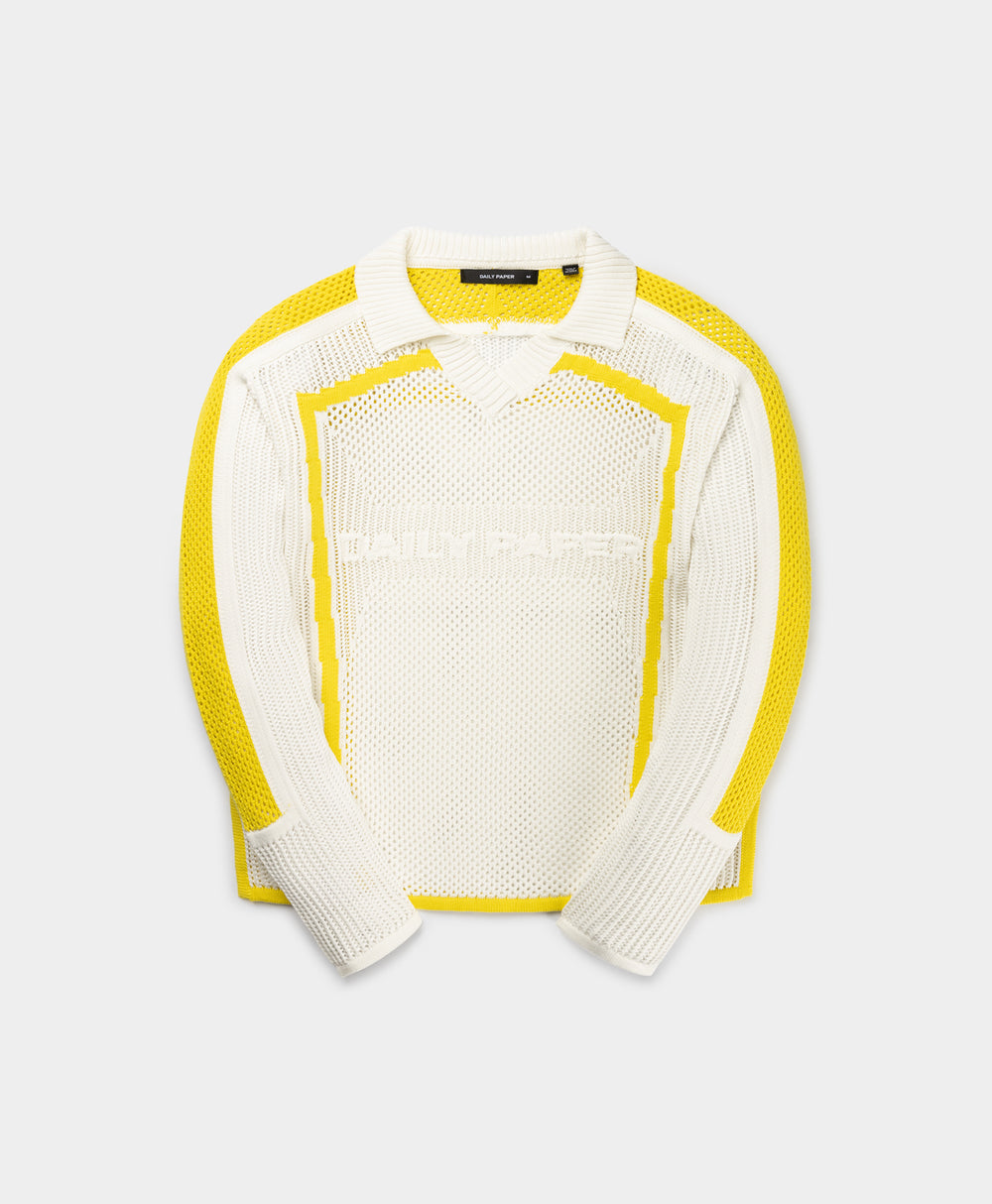 DP - White Football Knit Sweater - Packshot - front 