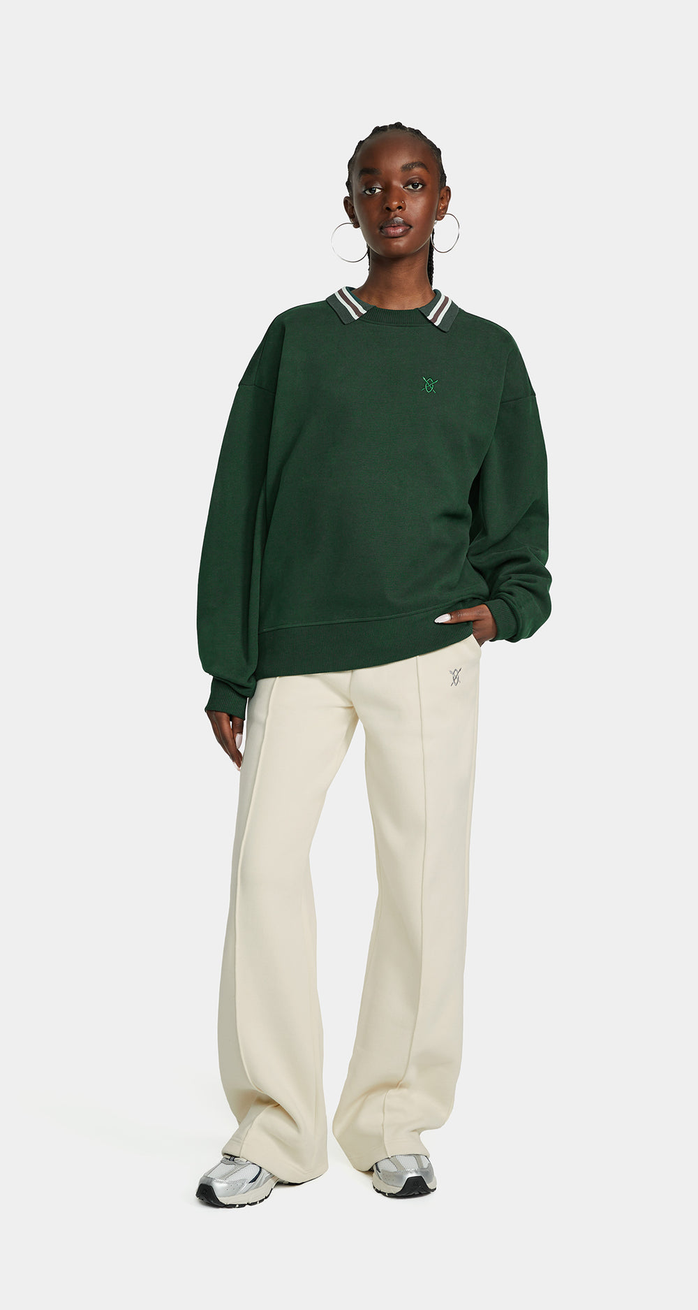 DP - Pine Green Ragla Sweater - Wmn - Rear