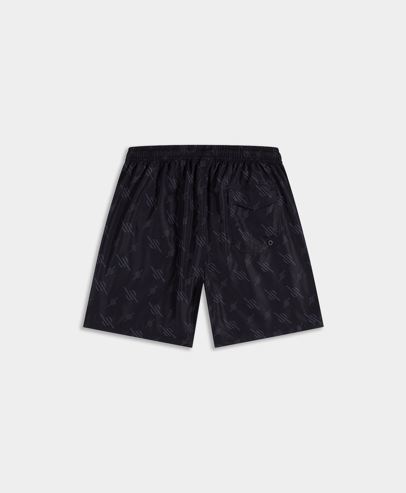 DP - Black Irregular Monogram Swim Shorts - Packshot - rear