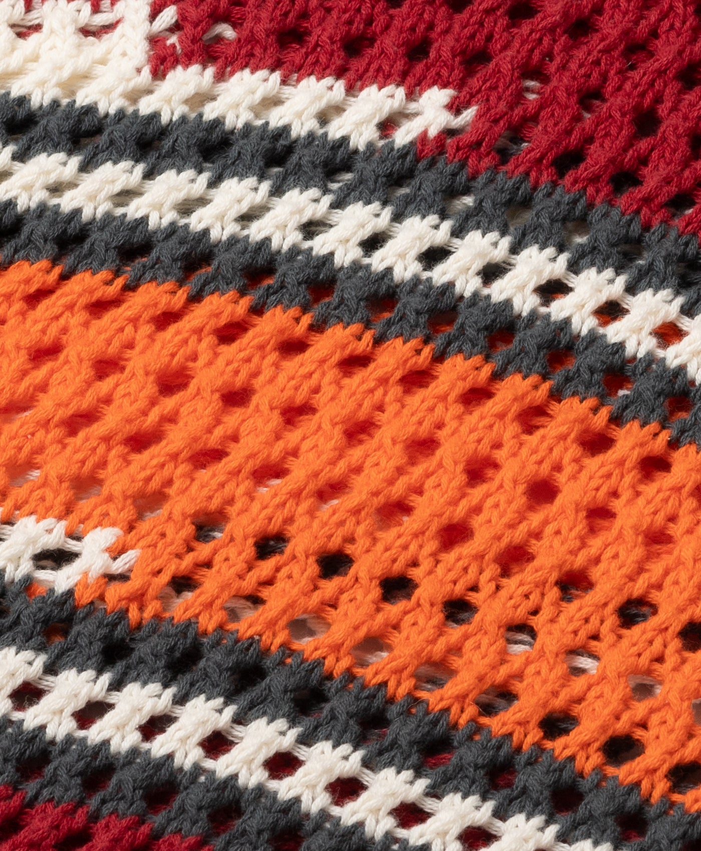 DP - Haute Red Tigerlily Kente Stripe Knit Polo - Packshot - detail