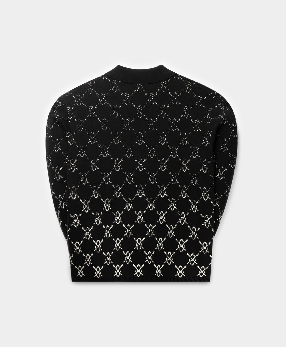 DP - Black Kirabo Gradient Knit Sweater Boxy Cardigan - Packshot - Rear