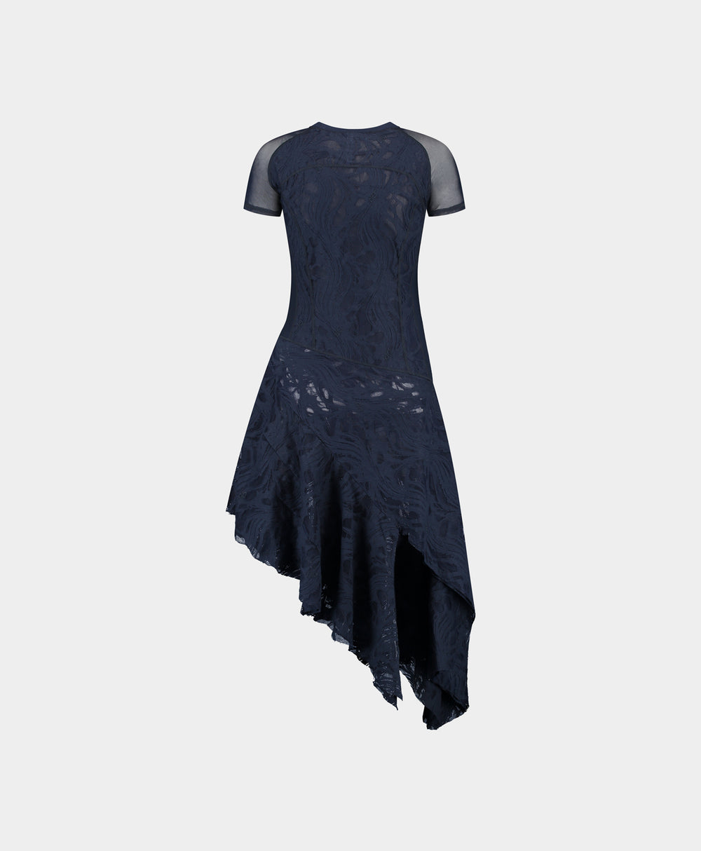 DP - Maritime Blue Lace Dress - Packshot - rear