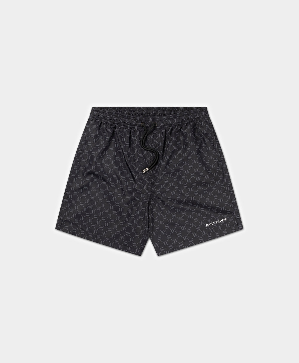 DP - Black Logo Swim Shorts - Packshot - front 