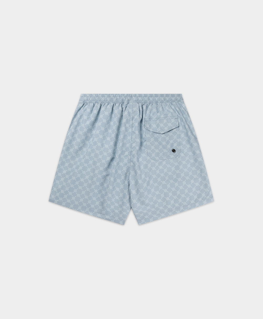 DP - Subdued Blue Logo Swim shorts - Packshot - rear