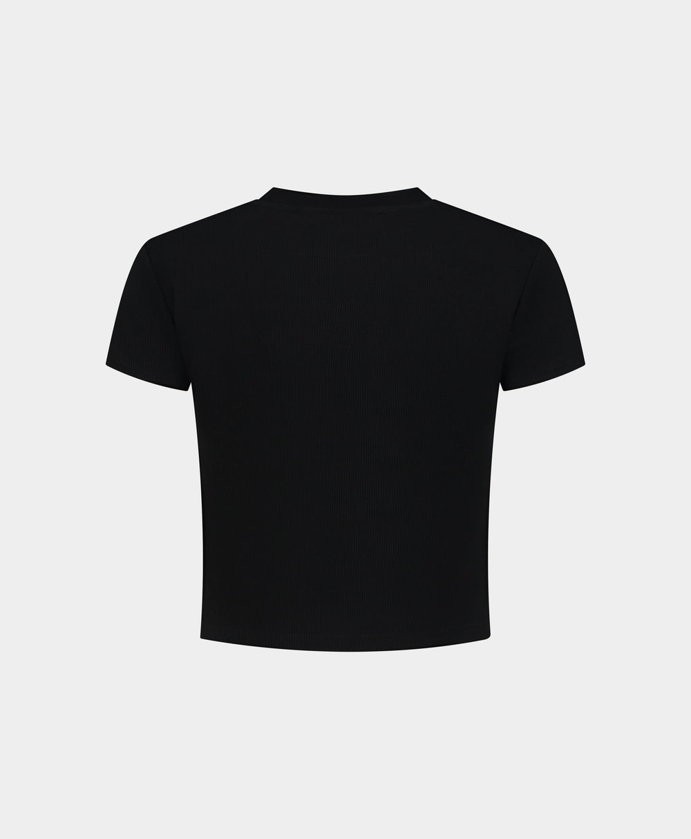 DP - Black Logotype Cropped T-Shirt - Packshot - Rear