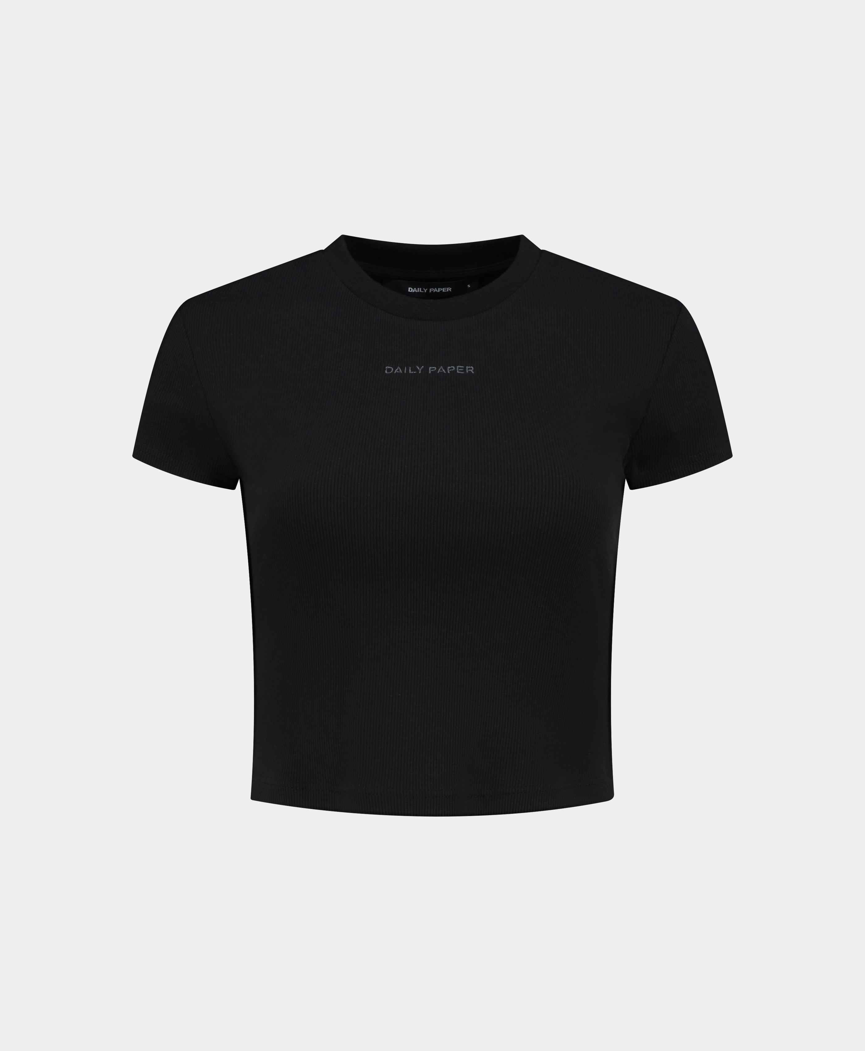 DP - Black Logotype Cropped T-Shirt - Packshot - Front