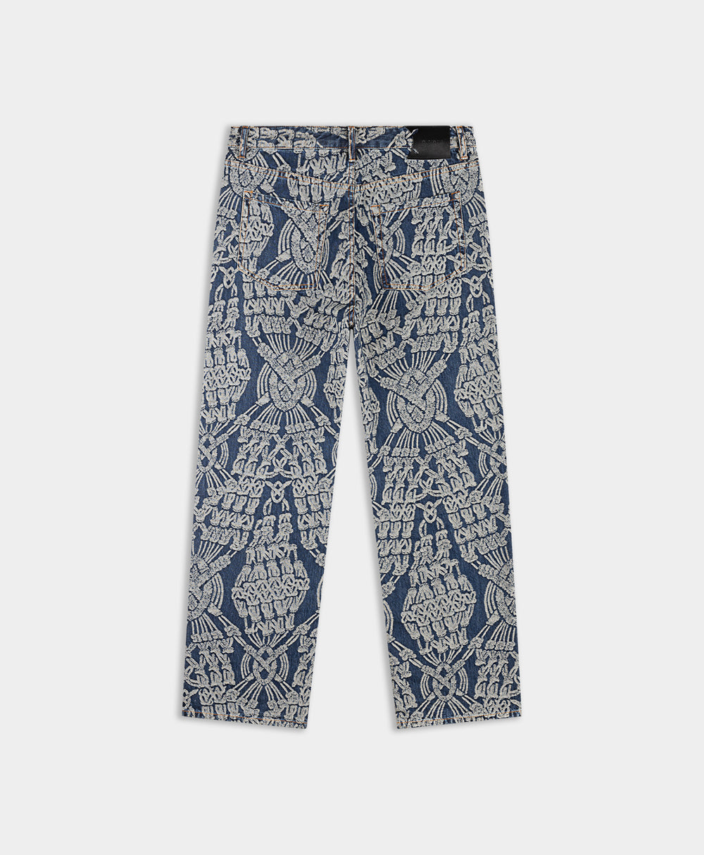 DP - Dark Blue Macrame Amba Jeans - Packshot - rear