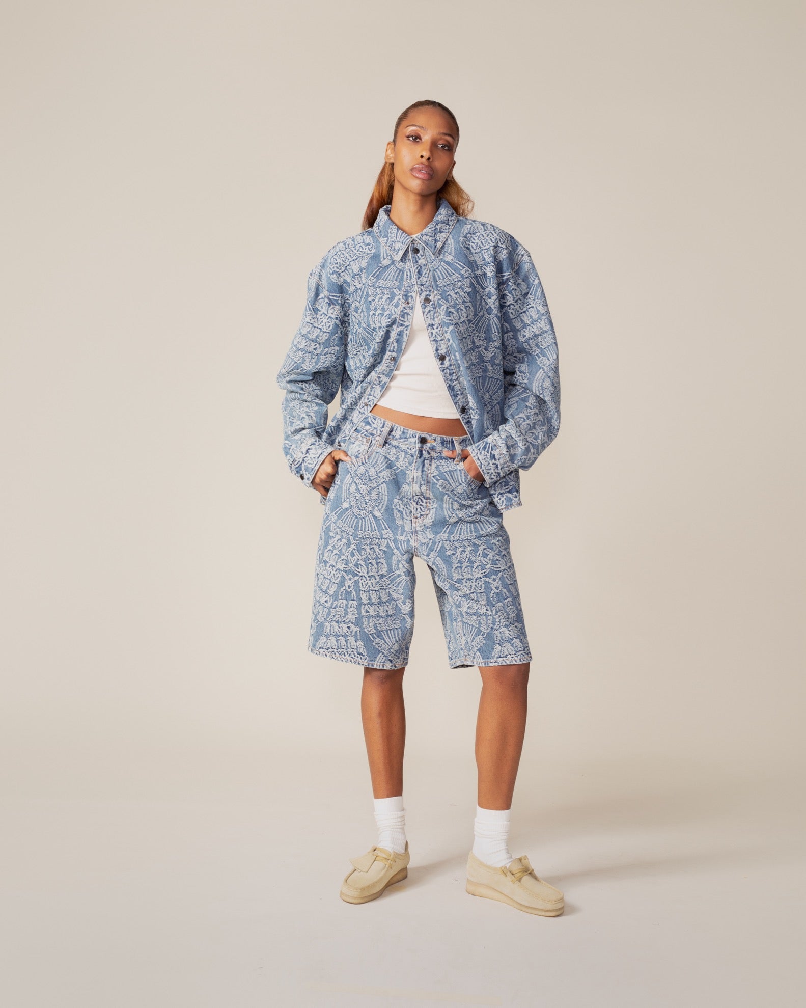 DP - Mid Blue aacrame Rahul Shirt - Modelshot - wmns