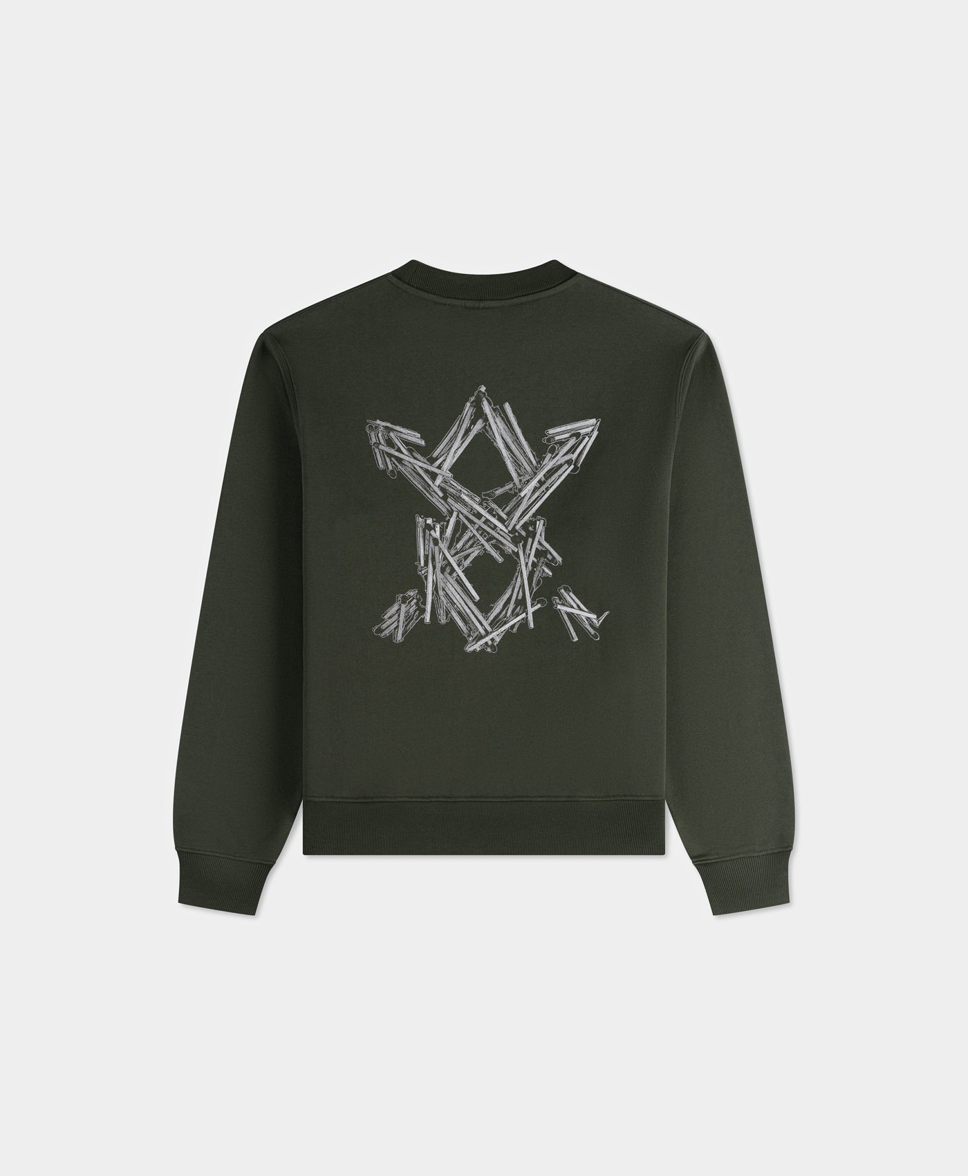 DP - Rosin Green Matchstick Shield Sweater - Packshot - rear