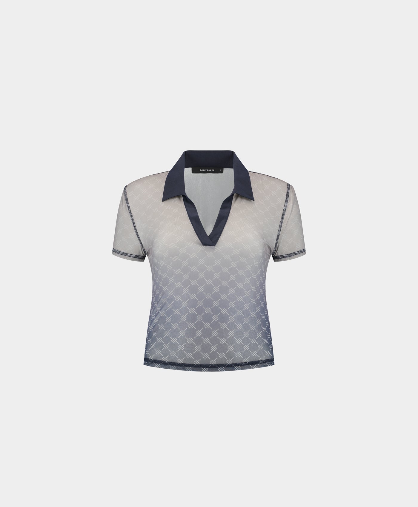 Daily Paper Blue Mesh Monogram Polo