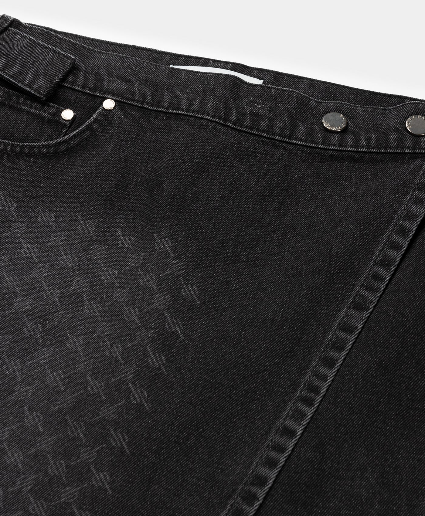 DP - Black Mongram Wrap Denim Skirt - Packshot - detail