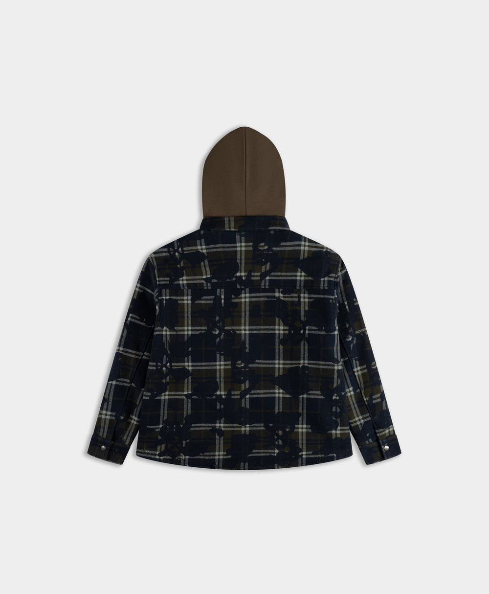 DP - Sky Captain Blue Patched Check Shirt - Packshot - rear