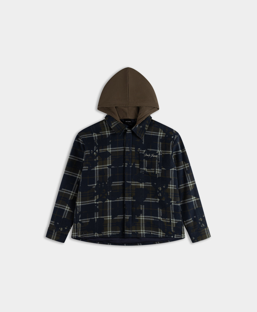 DP - Sky Captain Blue Patched Check Shirt - Packshot - front 
