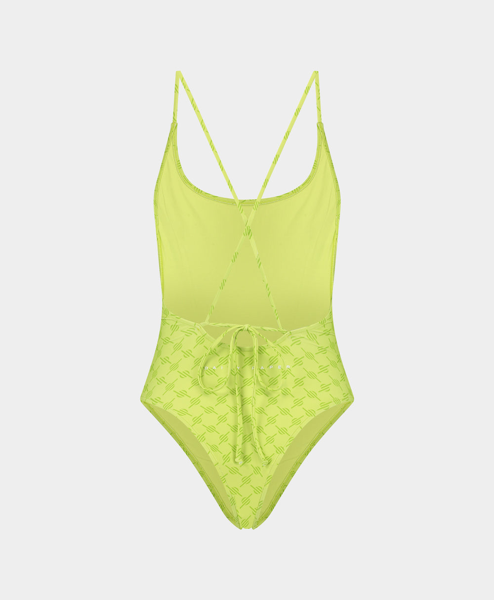 DP - Daiquiri Green Reya Monogram Swimsuit - Packshot - Rear