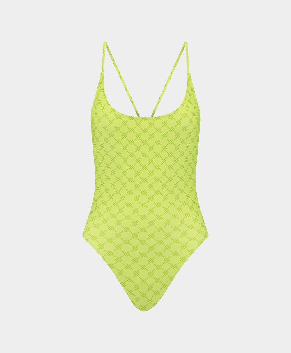 DP - Daiquiri Green Reya Monogram Swimsuit - Packshot - Front