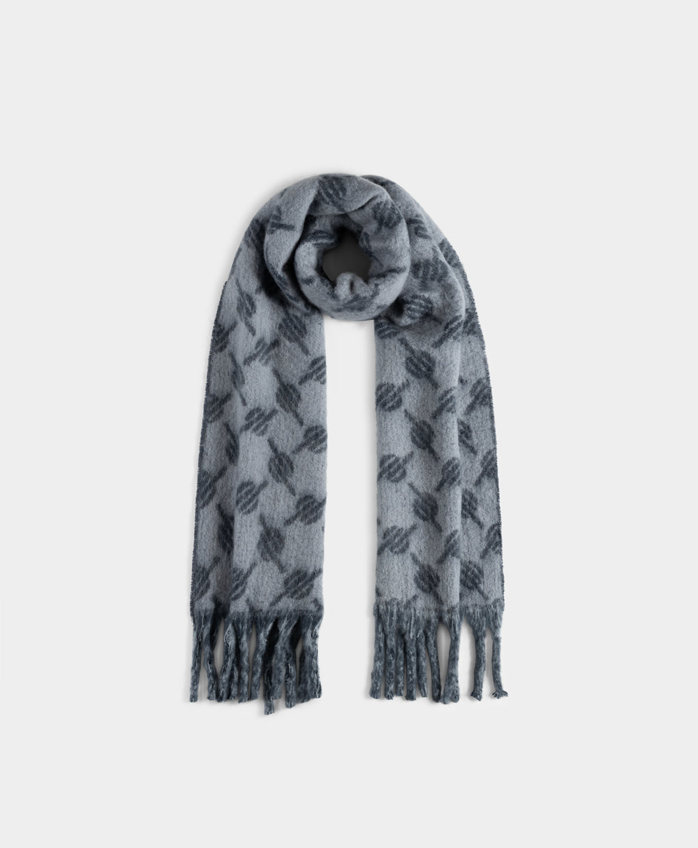 DP - Sky Captain Blue Riyo Monogram Scarf - Packshot - front 