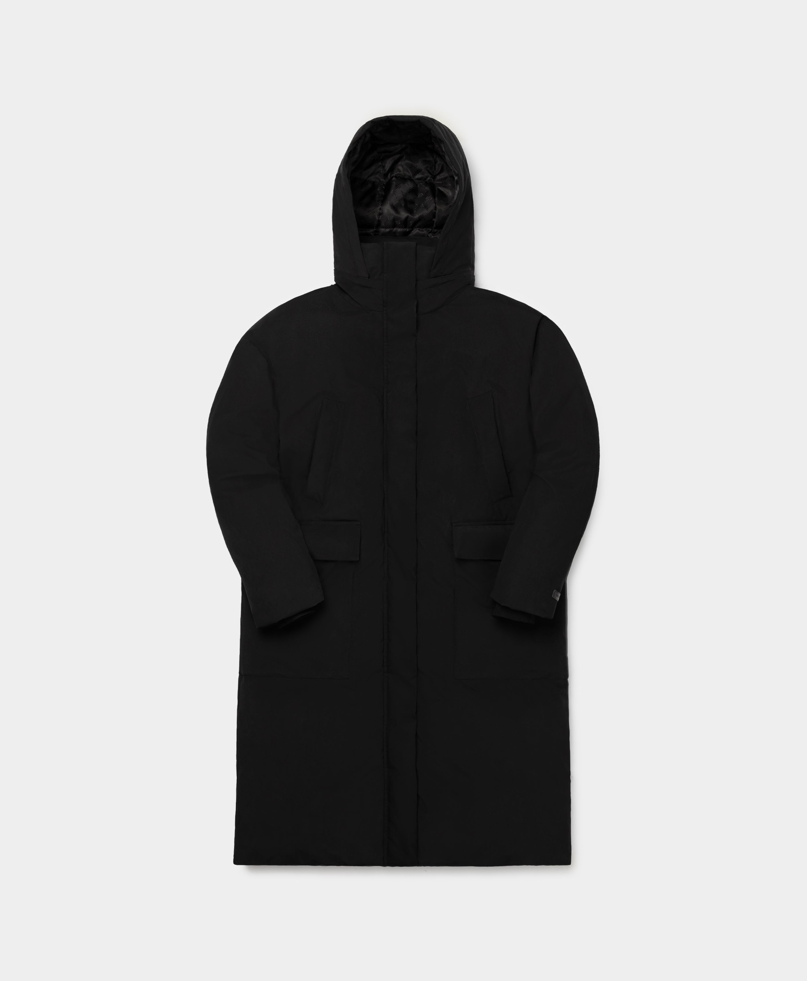 DP - Black Rowa Puffer Coat - Packshot - Front