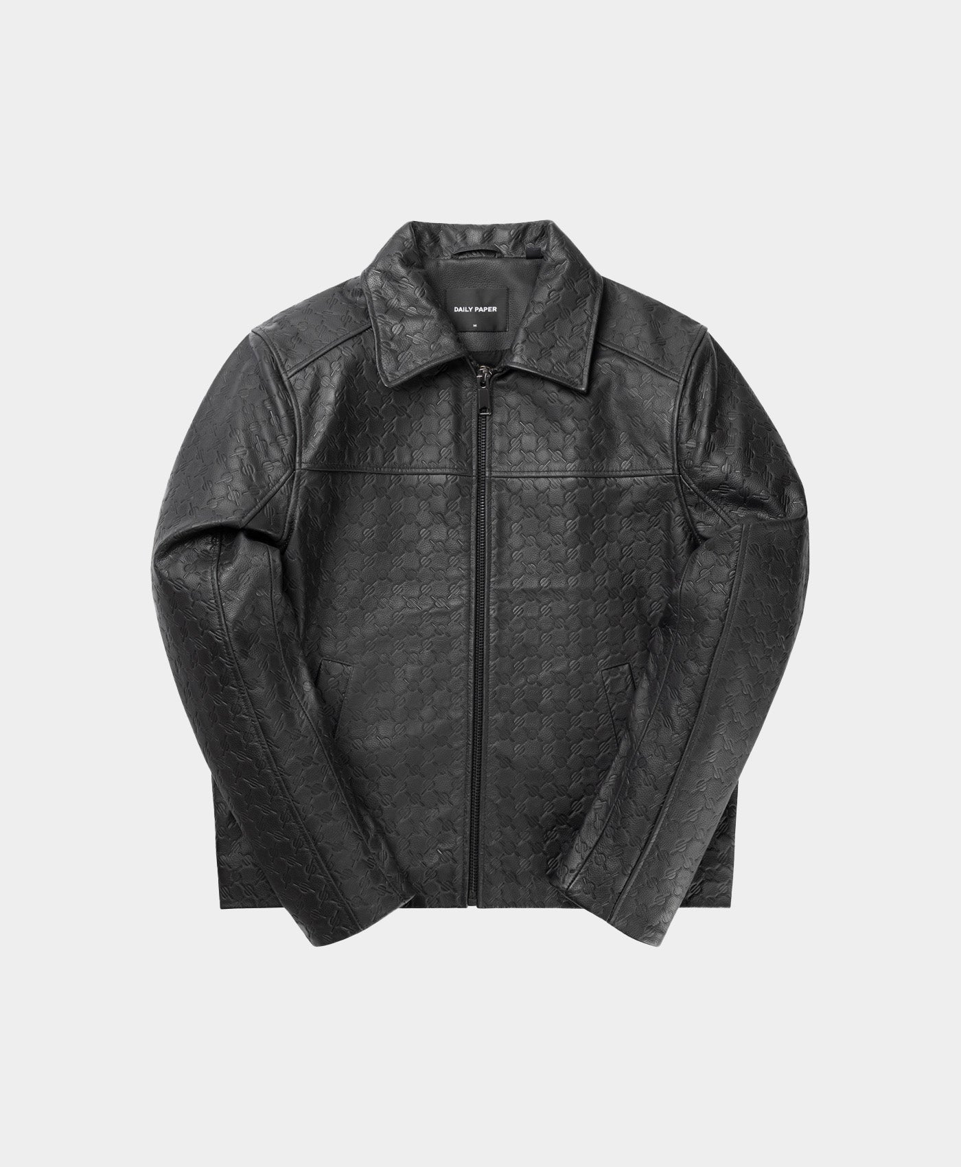 Daily Paper Black Silence Monogram Leather Jacket
