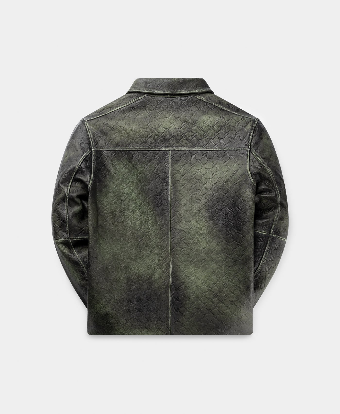 DP - Cardamon Green Silence Monogram Leather Jacket - Packshot - rear