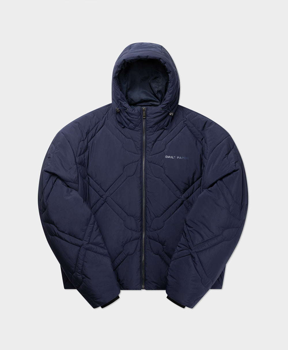 DP - Maritime Blue Spear Puffer Jacket - Packshot - front 