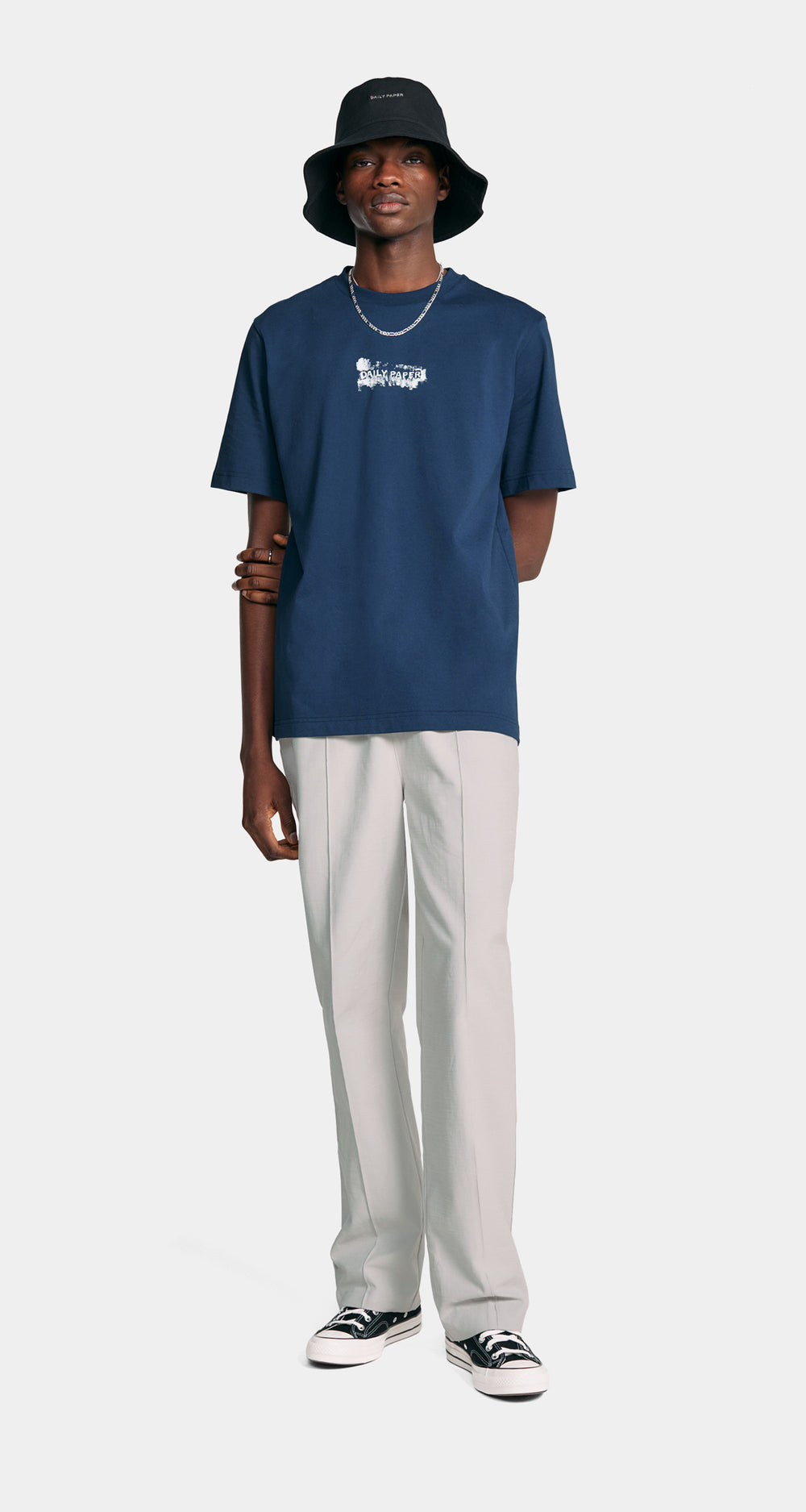 DP - Peagant Blue Scratch Logo T-Shirt - Men - Front