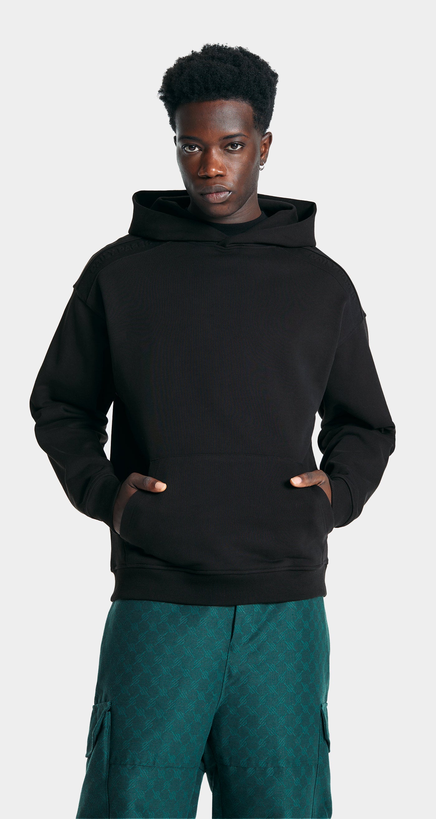 DP - Black Juma Oversized Hoodie - Men - Front Rear