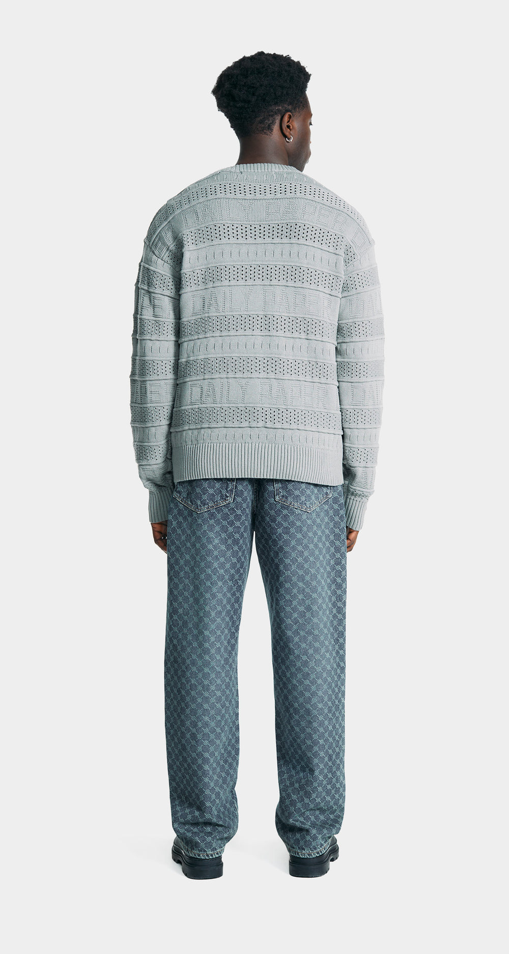 DP - Grey Rajih Knit Sweater - Men - Rear