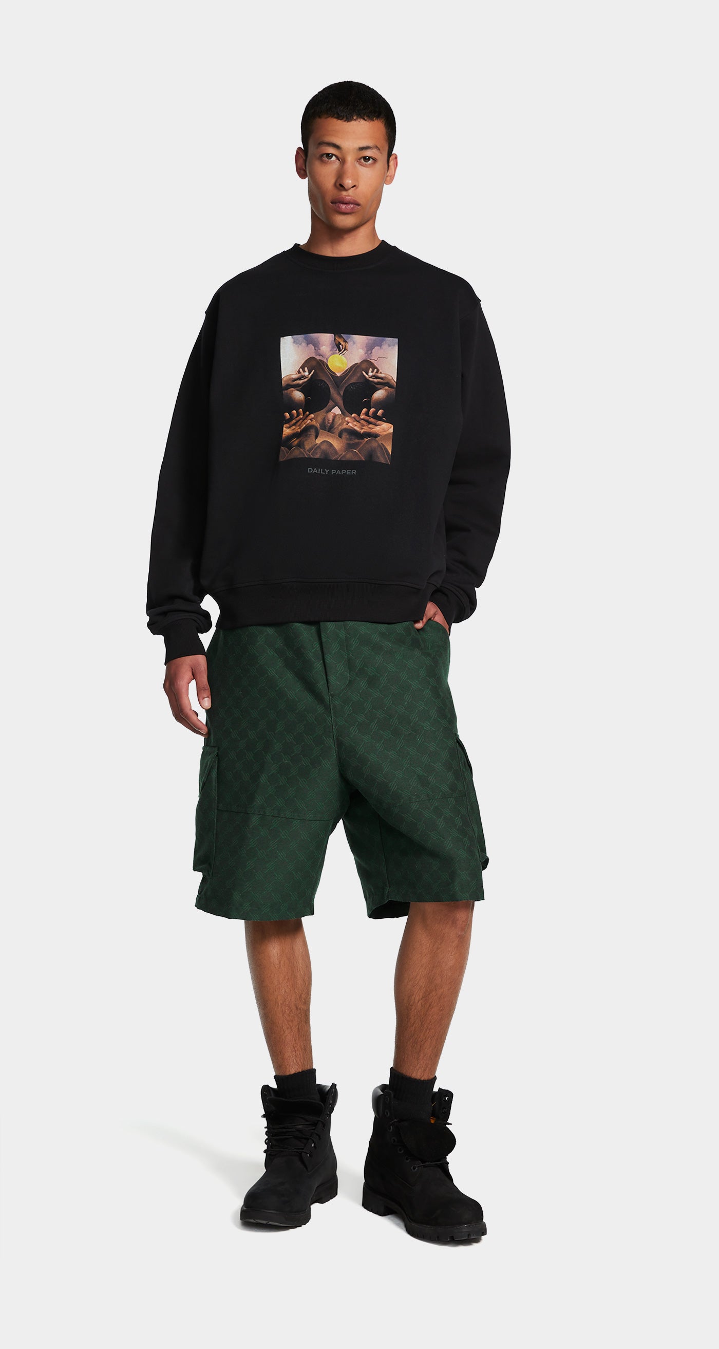 DP - Black Landscape Oversized Sweater - Men - Front