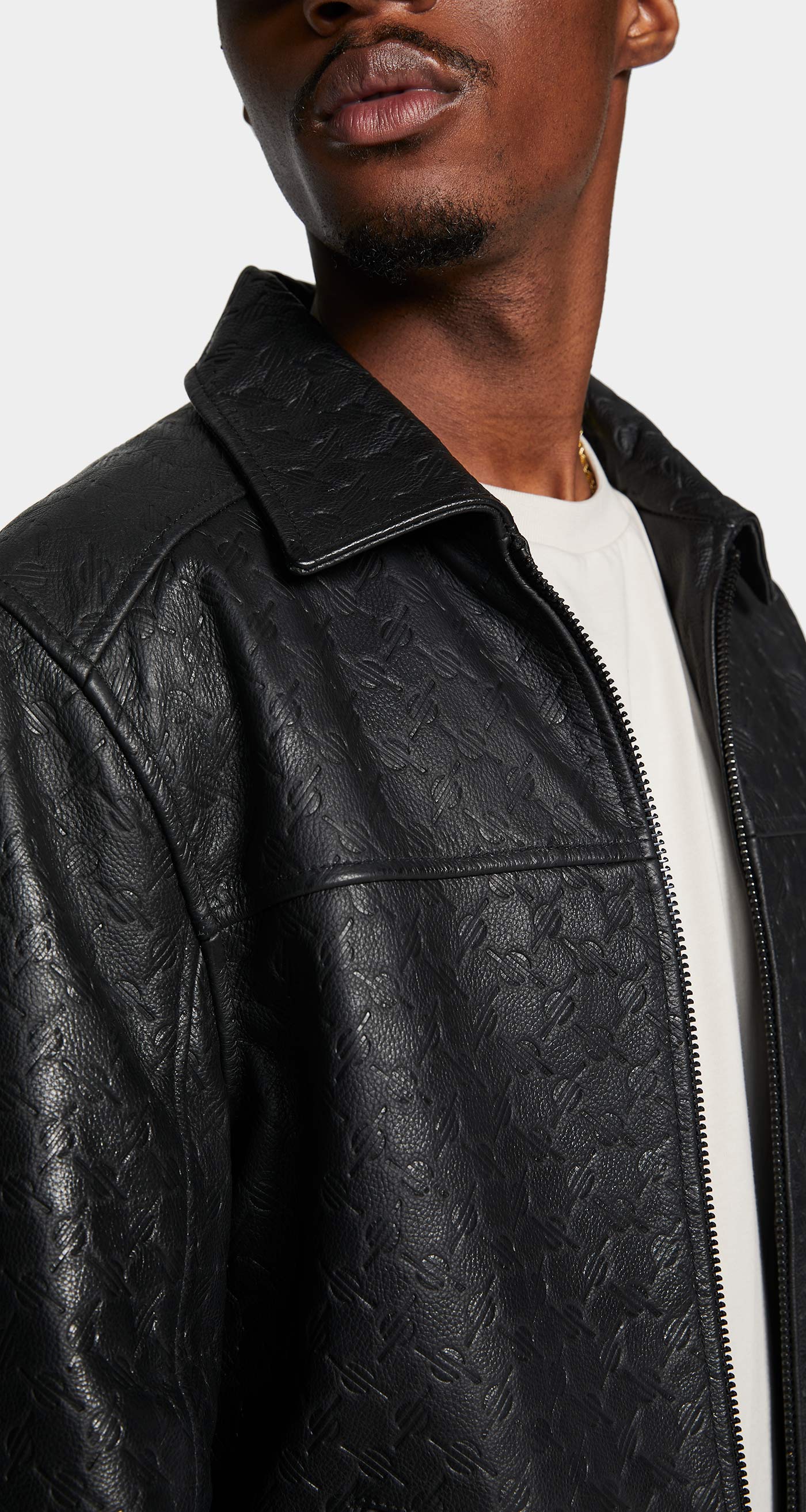 DP - Black Silence Monogram Leather Jacket - Men