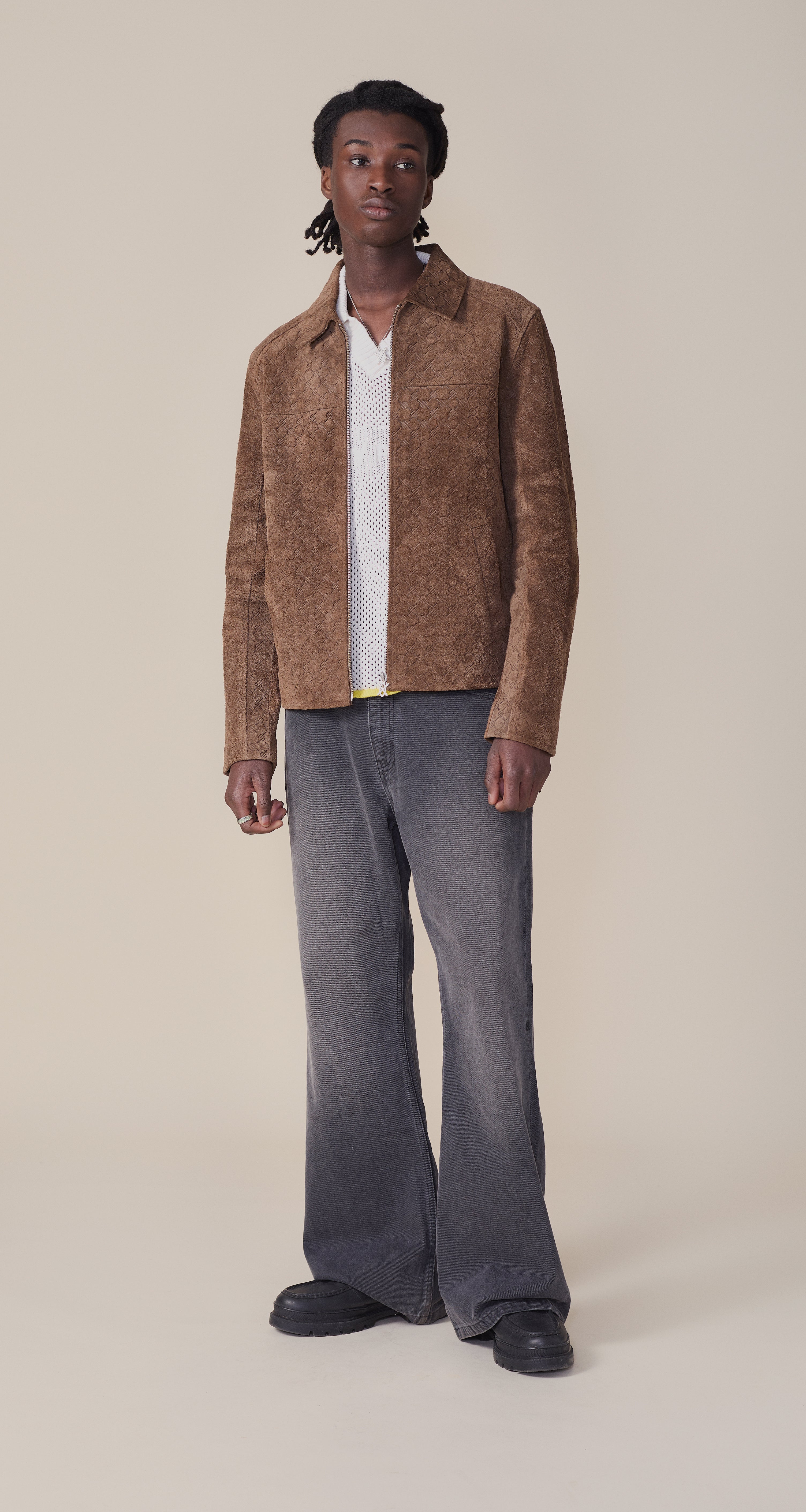 DP - Brown Camel Suede Jacket - men - front 