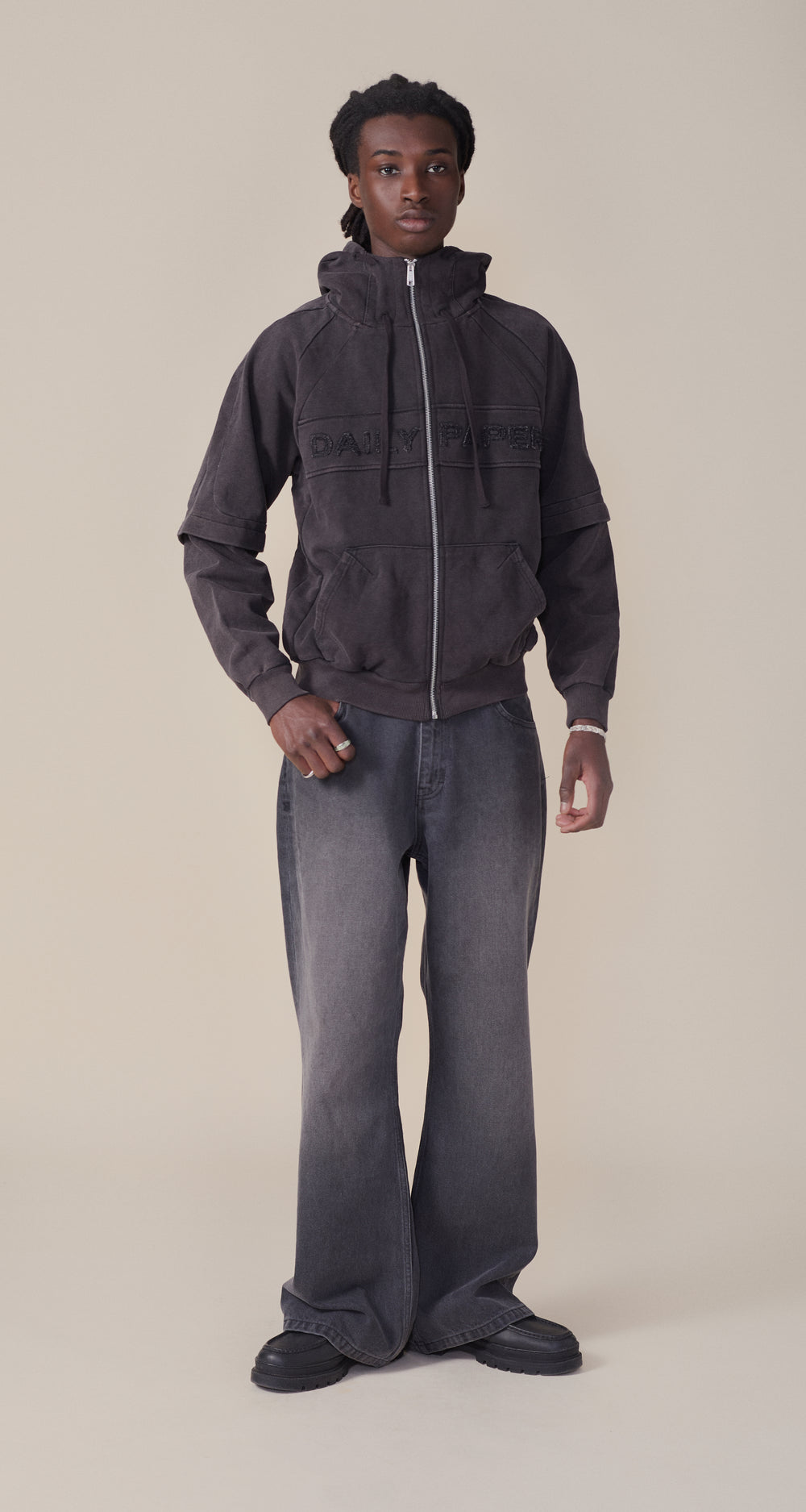 DP - Black Garment Wash Jacket - men - front