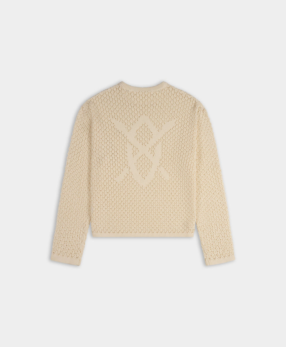 DP - Off White Closed Shield Knit Sweater - Packshot - Rear