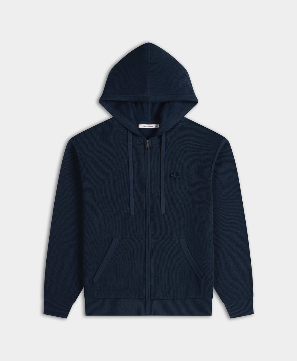 DP - Blue Wing Teal Flatknit Zip Hoodie - Packshot - Front