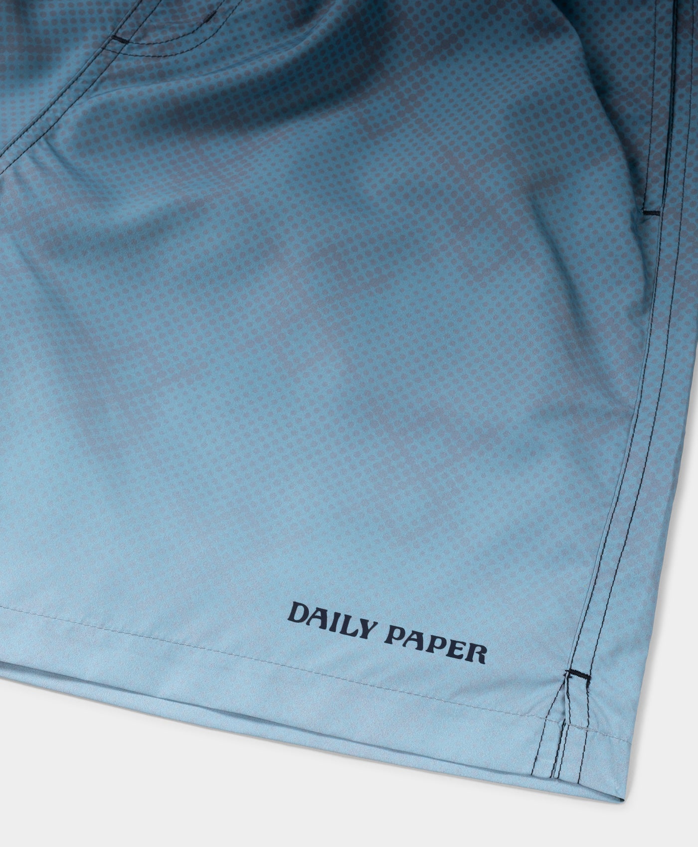 DP - Blue Wing Teal Ombre Dotted Shield Swimshorts - Packshot - Detail