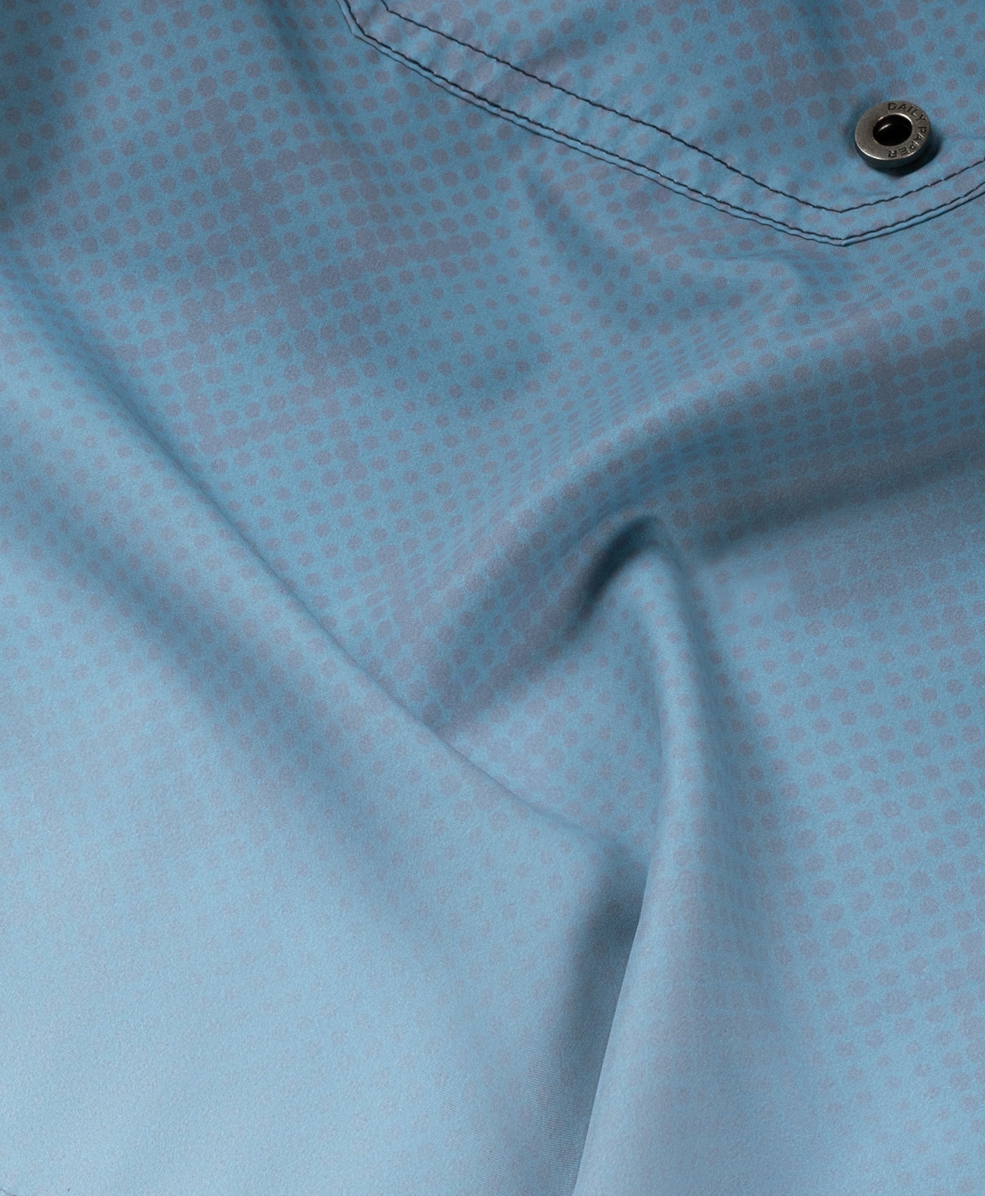 DP - Blue Wing Teal Ombre Dotted Shield Swimshorts - Packshot - Fabric