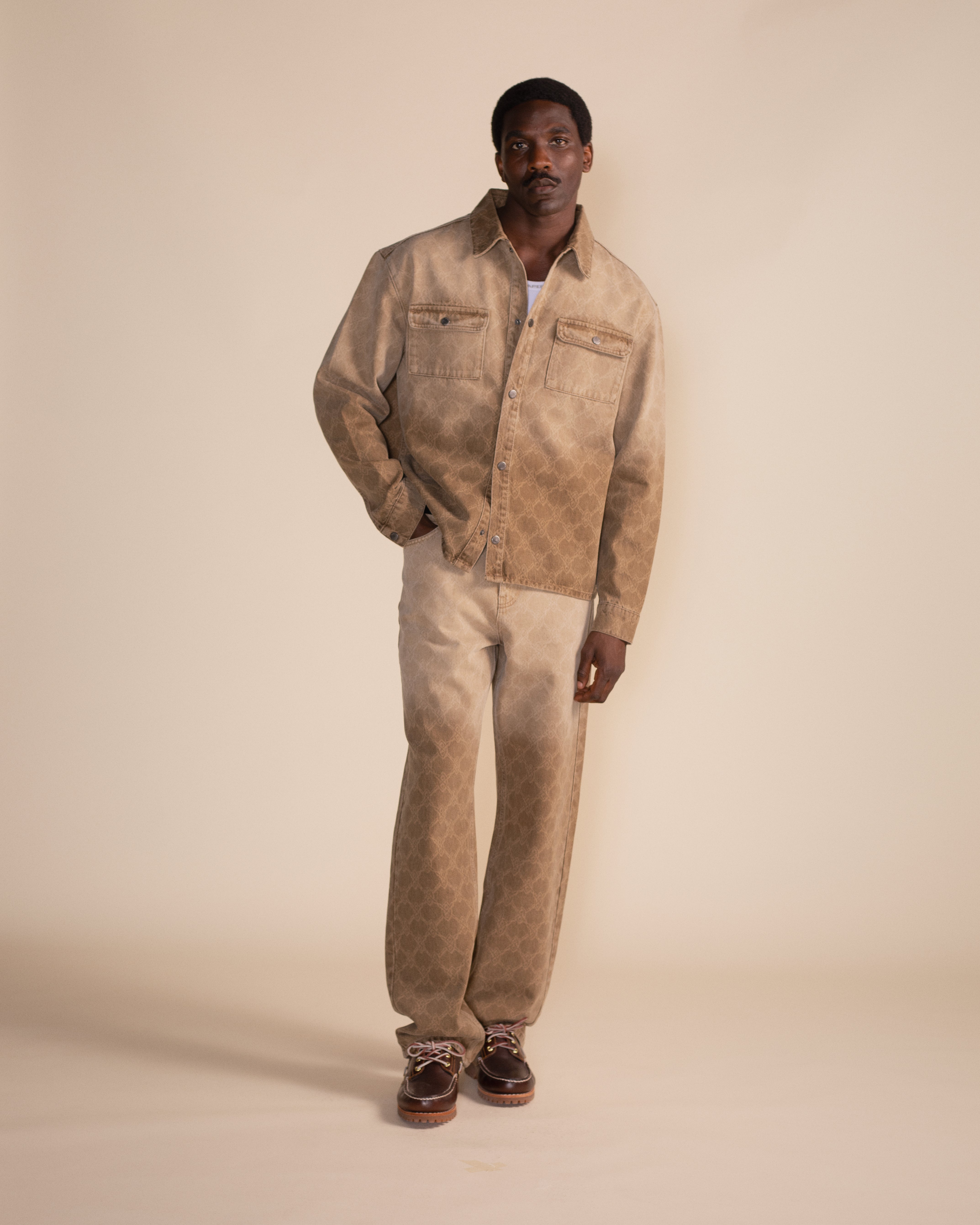 DP - Denim Rahul Faded Shield Denim Shirt - Modelshot - mens