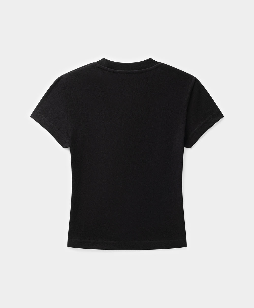 DP - Black Sticker Cap Sleeve T-Shirt - Packshot - rear 