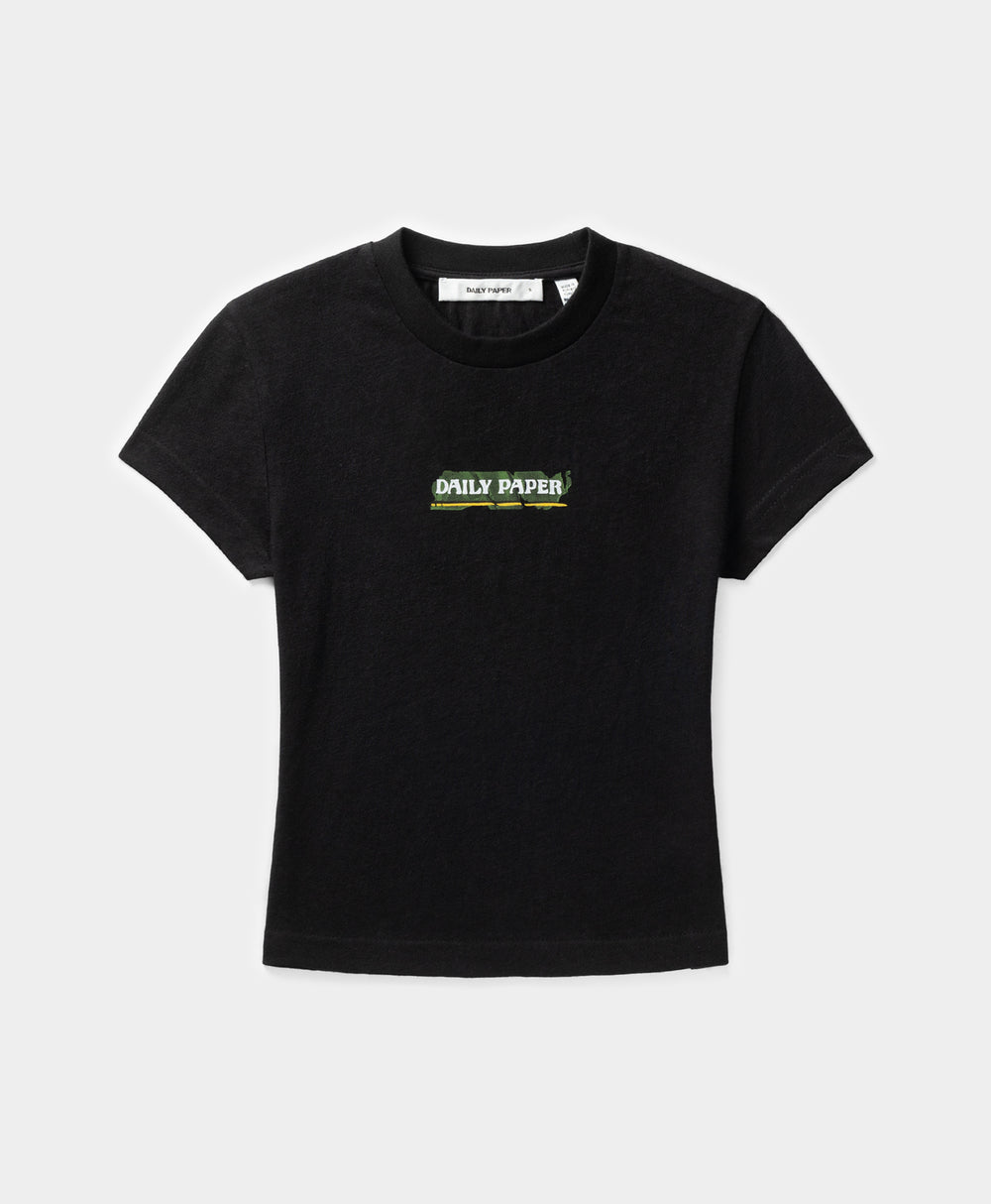 DP - Black Sticker Cap Sleeve T-Shirt - Packshot - front 