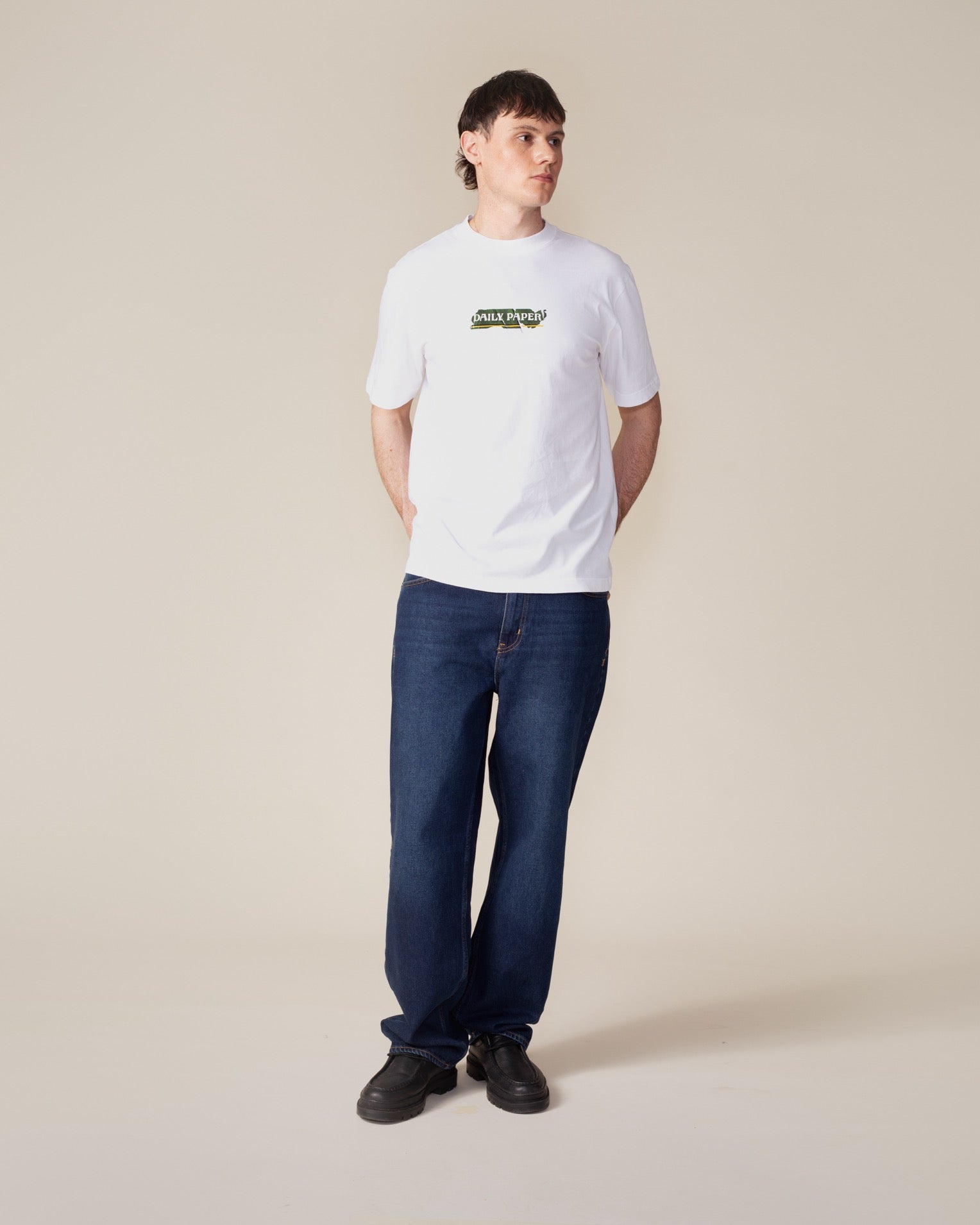 DP - White Sticker T-Shirt - Modelshot - front 