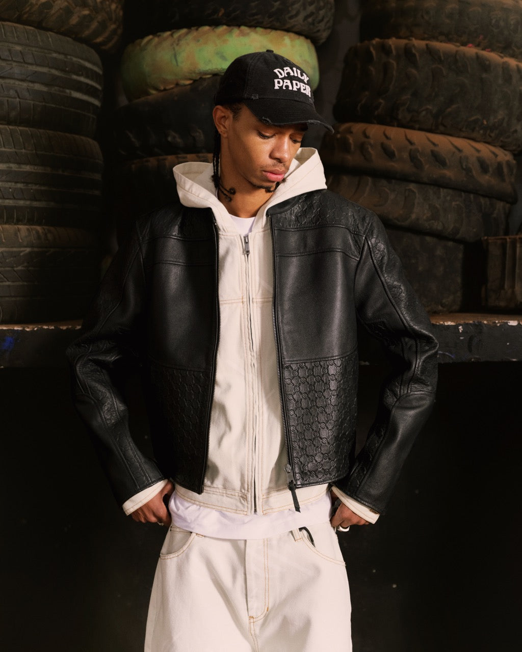 DP - Black Structured Leather Jacket - Packshot - detail