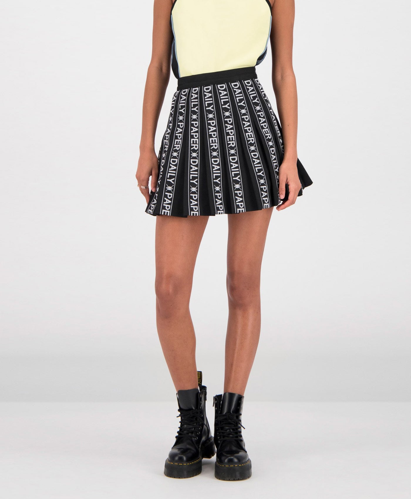 DP - Black Tape Logo Skirt - Packshot - Front Rear