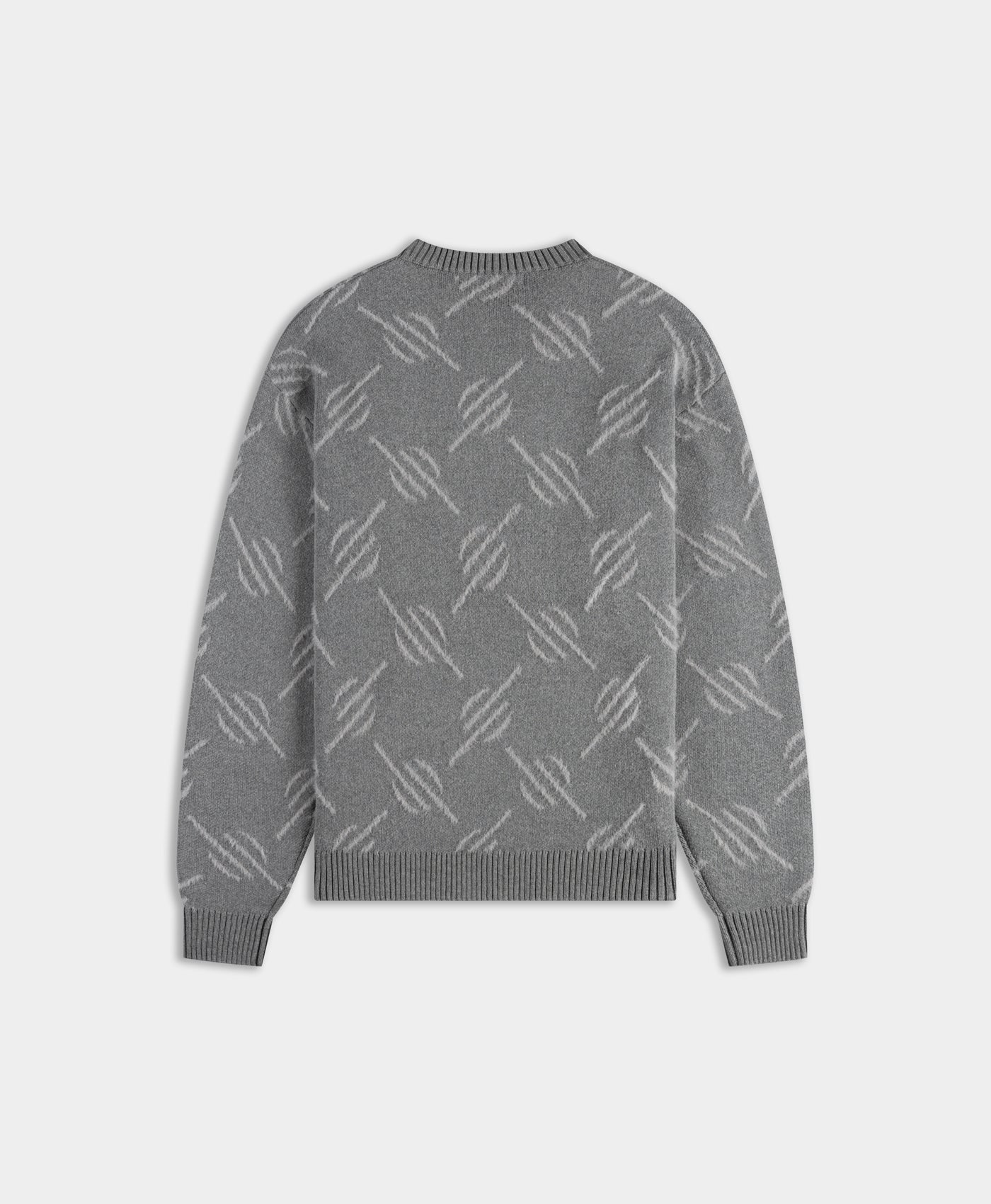 DP - Grey Tevin Monogram Knit Sweater - Packshot - rear