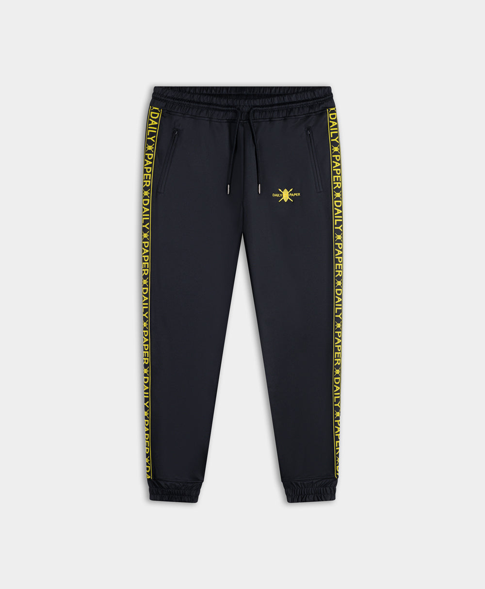 DP - Navy Yellow Tape Logo Track Pants - Packshot - Front
