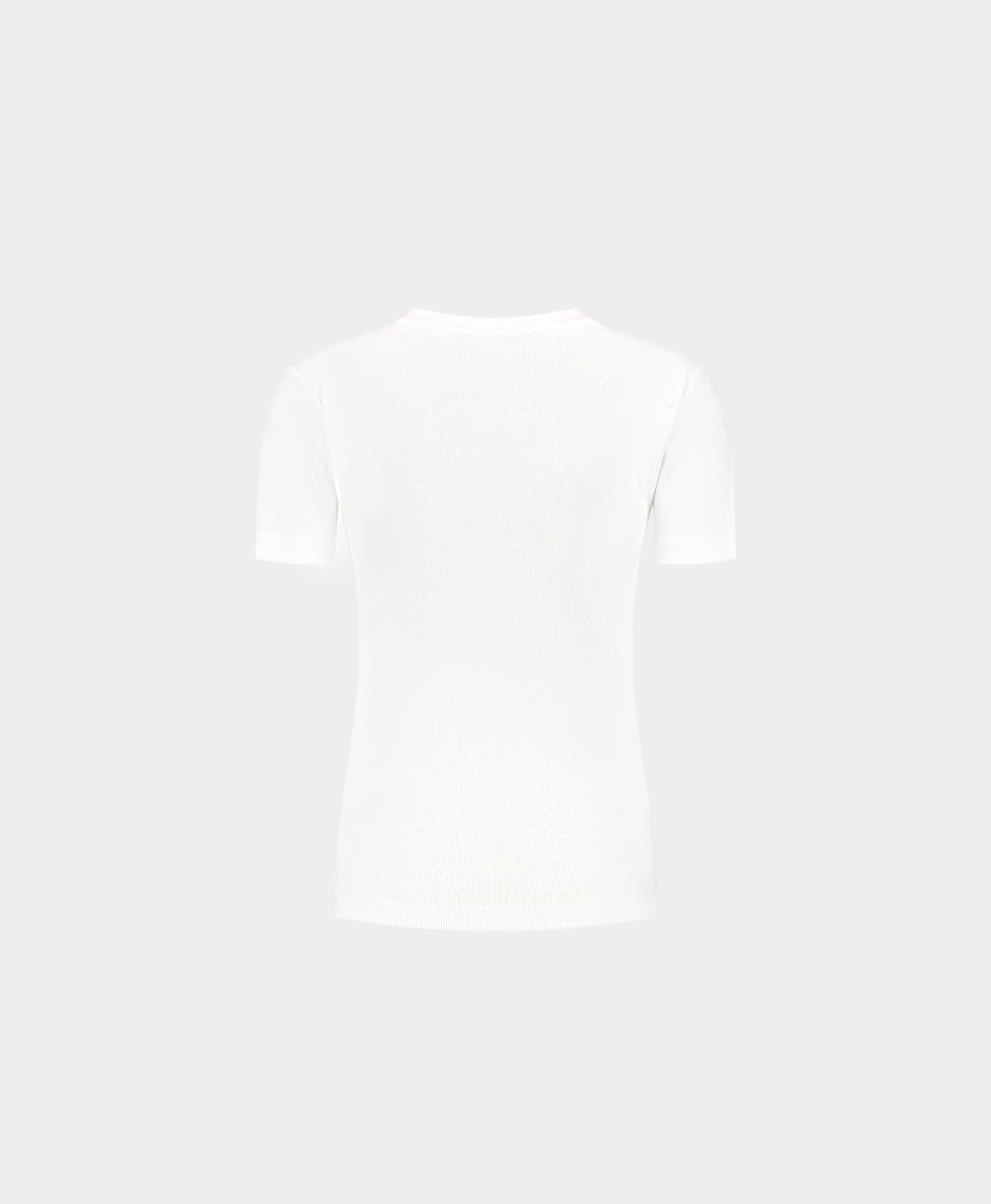 DP - White Unit Rib Fitted T-Shirt - Packshot - rear