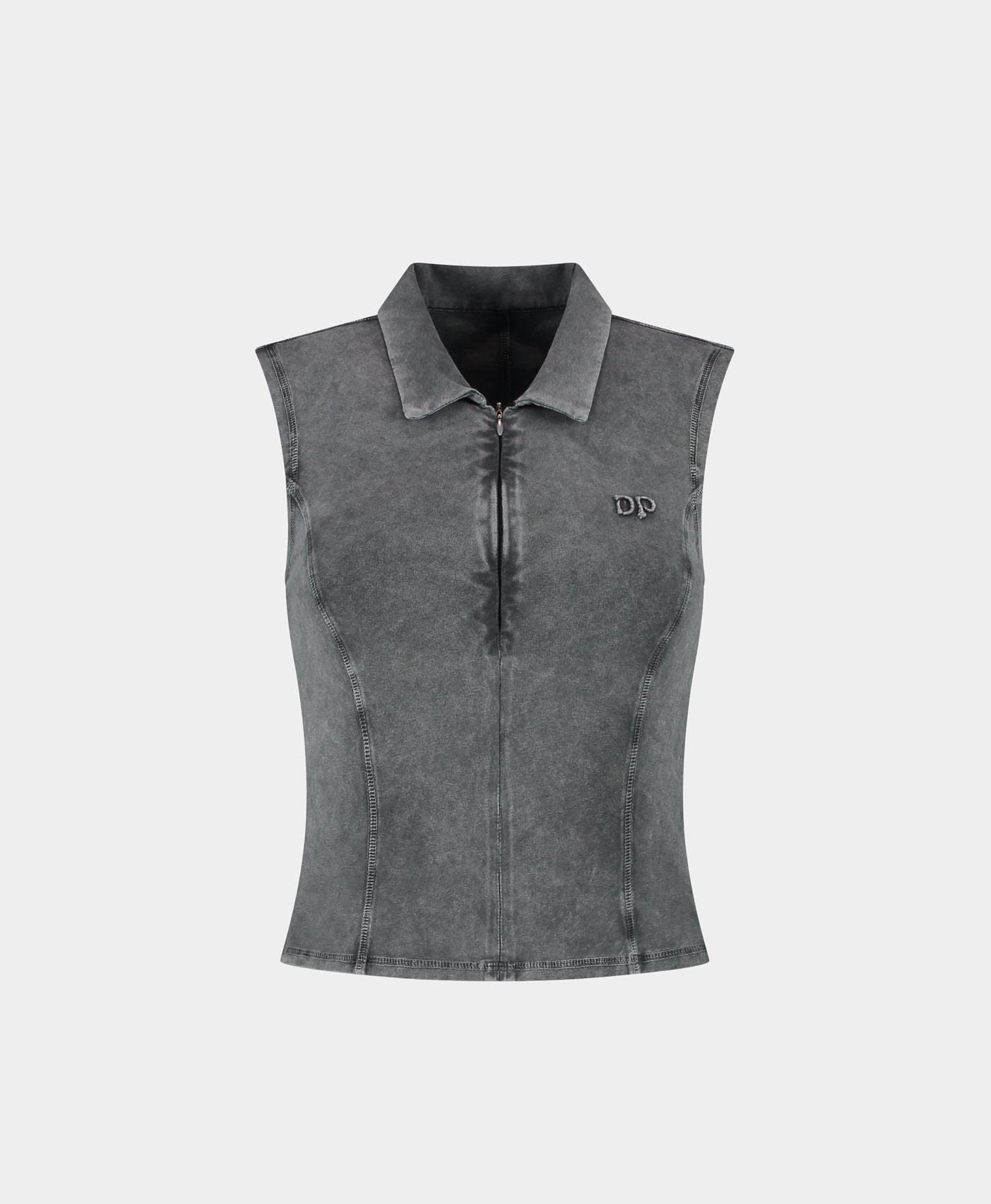 DP - Formal Grey Washed Jersey Polo - Packshot - front 