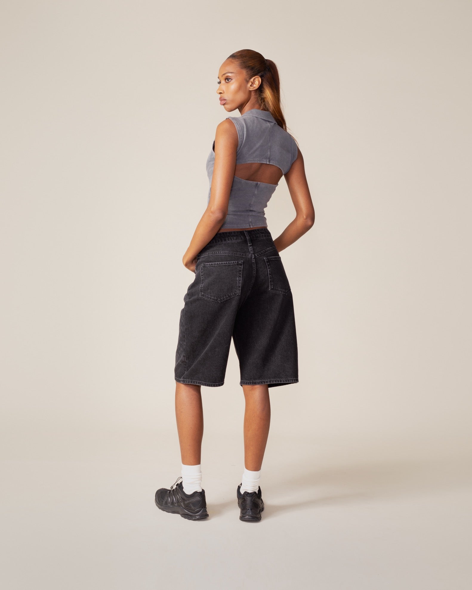 DP - Formal Grey Washed Jersey Polo - Modelshot - rear