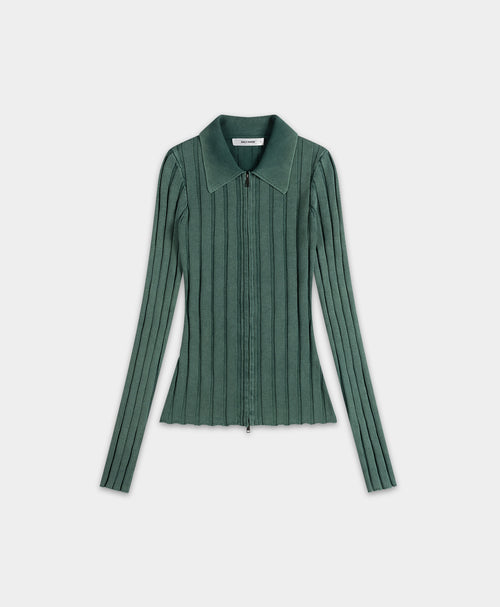 DP - Bistro Green Washed Knit Cardigan - Packshot - front
